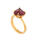 ليه نيريدس خاتم حجر برقوق صغير على شكل قلب ، مقاس ٥٢