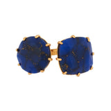 خاتم "ليه نيريدس" ، "أنت وأنا" ، بحجر أزرق داكن مع رقائق ذهبية ، مقاس ٥٦