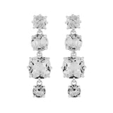 Les Nereides 4 Silver Crystal Stones Earrings - Blue Salon