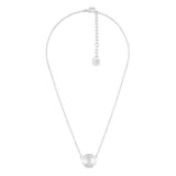 Les Nereides Round Silver Crystal Stone Necklace