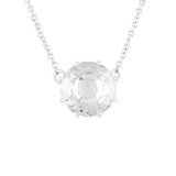 Les Nereides Round Silver Crystal Stone Necklace