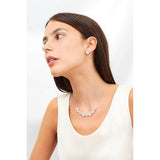 Les Nereides 9 Silver Crystal Stones Necklace - Blue Salon