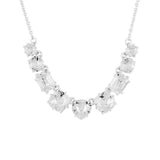 Les Nereides 9 Silver Crystal Stones Necklace - Blue Salon