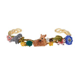 Les Nereides Cuff With Fawn And Bunnies Lying In The Meadow