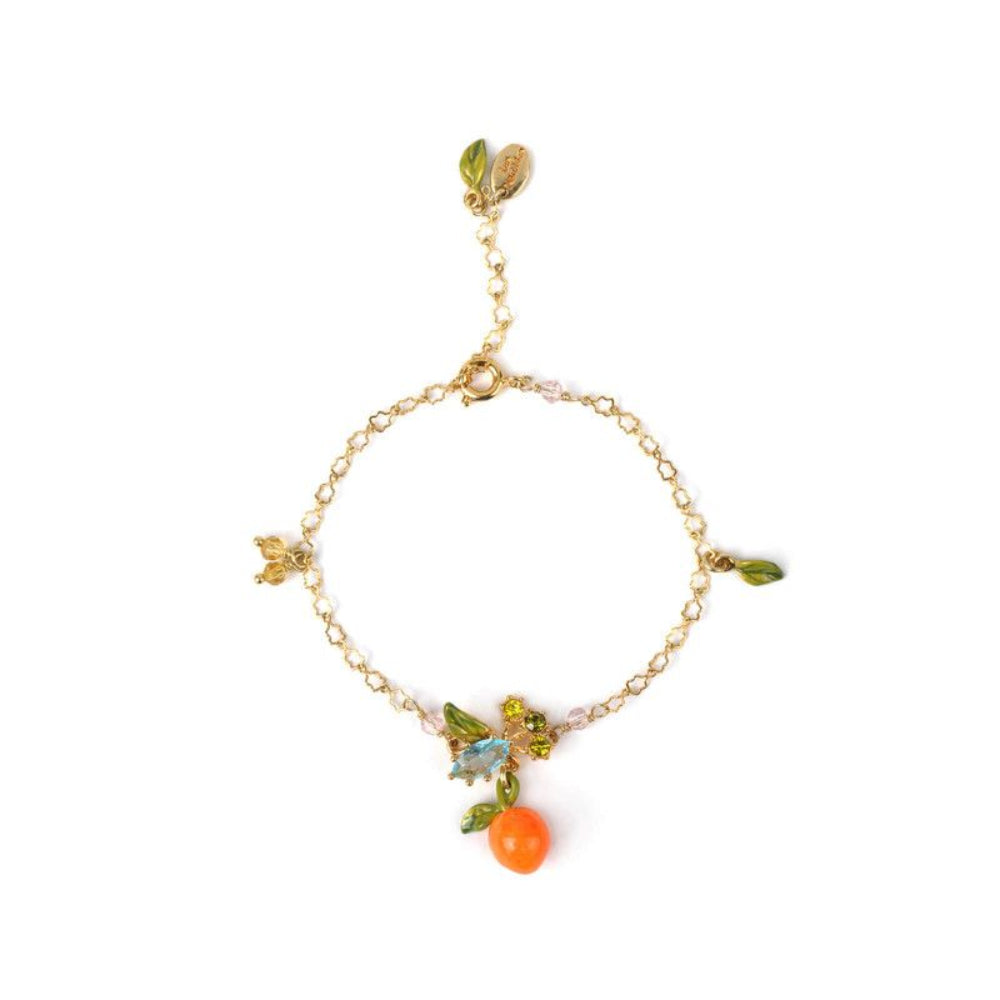 Les Nereides Orange And Little Leaves Thin Bracelet
