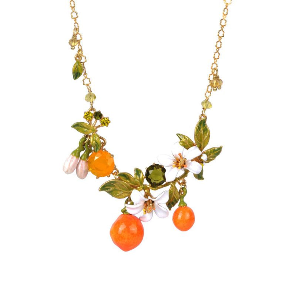Les Nereides Orange Blossoms And Oranges Collar Necklace