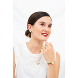 Les Nereides,Daisy On Faceted Glass Earrings,One Size