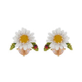 Les Nereides,Daisy On Faceted Glass Earrings,One Size