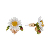 Les Nereides,Daisy On Faceted Glass Earrings,One Size