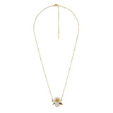 Les Nereides,Daisy On Faceted Crystal Necklace,One Size