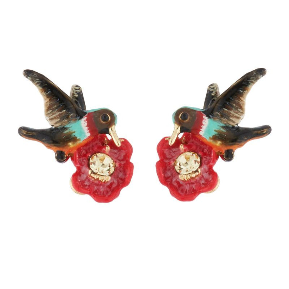 Les Nereides Hummimngbird And Exotic Flower Stud Earrings | Accessories | Earrings | Fashion Jewellery | Our Exclusives | Women | Women Earrings | Womens Les Nereides Hummimngbird And Exotic Flower Stud Earrings | Accessories | Earrings | Fashion Jewellery | Our Exclusives | Women | Women Earrings | Womens