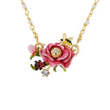 Les Nereides Pink Flower Necklace