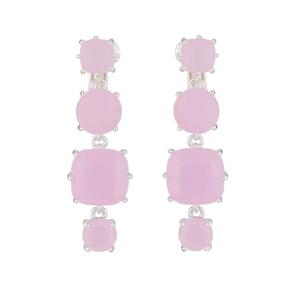 Les Nereides Hanging Clip-On Earrings La Diamantine With 4 Pink Stones | Accessories | Earrings | Fashion Jewellery | Our Exclusives | Women | Women Earrings | Womens Les Nereides Hanging Clip-On Earrings La Diamantine With 4 Pink Stones | Accessories | Earrings | Fashion Jewellery | Our Exclusives | Women | Women Earrings | Womens