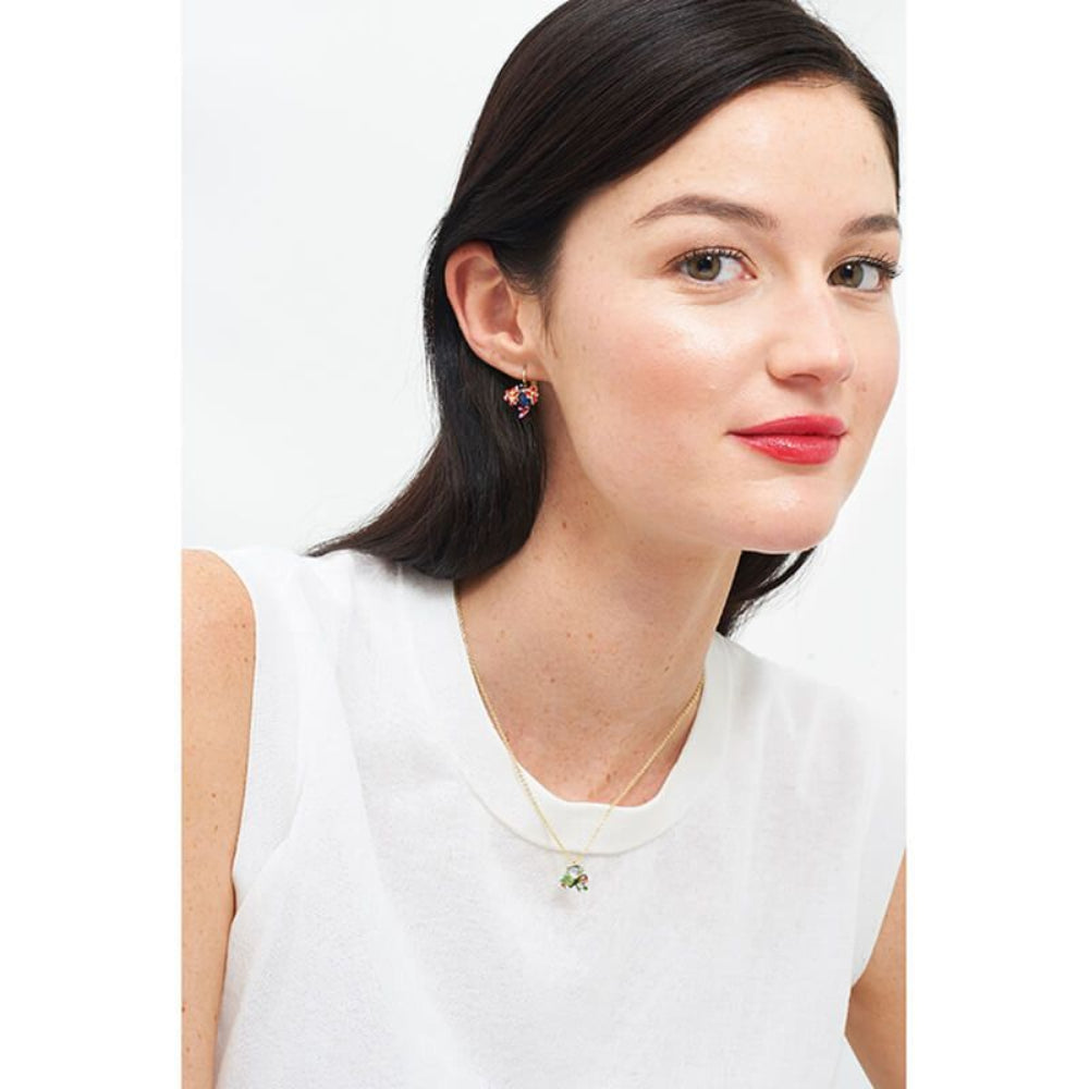 Les Nereides Coral And Exotic Flowers On Natural Stone Clip-On Earrings | Accessories | Earrings | Fashion Jewellery | Our Exclusives | Women | Women Earrings | Womens Les Nereides Coral And Exotic Flowers On Natural Stone Clip-On Earrings | Accessories | Earrings | Fashion Jewellery | Our Exclusives | Women | Women Earrings | Womens