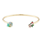 Les Nereides Robin And Carved Crystal Bangle Bracelet