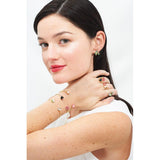 Les Nereides Passion Flower Felin Paws And Carved Crystal Bangle Bracelet - Blue Salon