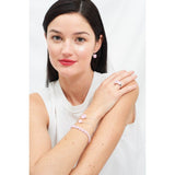 Les Nereides,Pink Stones Row Luxurious La Diamantine Thin Bracelet,One Size
