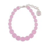 Les Nereides,Pink Stones Row Luxurious La Diamantine Thin Bracelet,One Size