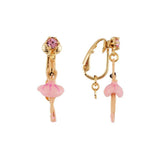 Les Nereides Clip-On Earrings With Mini Ballerina In A Pink Tutu