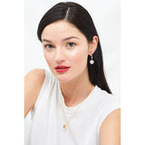 Les Nereides,Dangling Clip On Earrings With Quartz Pearl And Pink Rhinestone,One Size