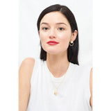 Les Nereides,Stud Earrings With Ring And Pink Stone,One Size