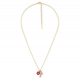 Les Nereides,Poppy, White Flower And Coco-Plum On Mother-Of-Pearls Long Neckalce,One Size