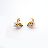 Les Nereides Orange Blossom Clip-On Earrings