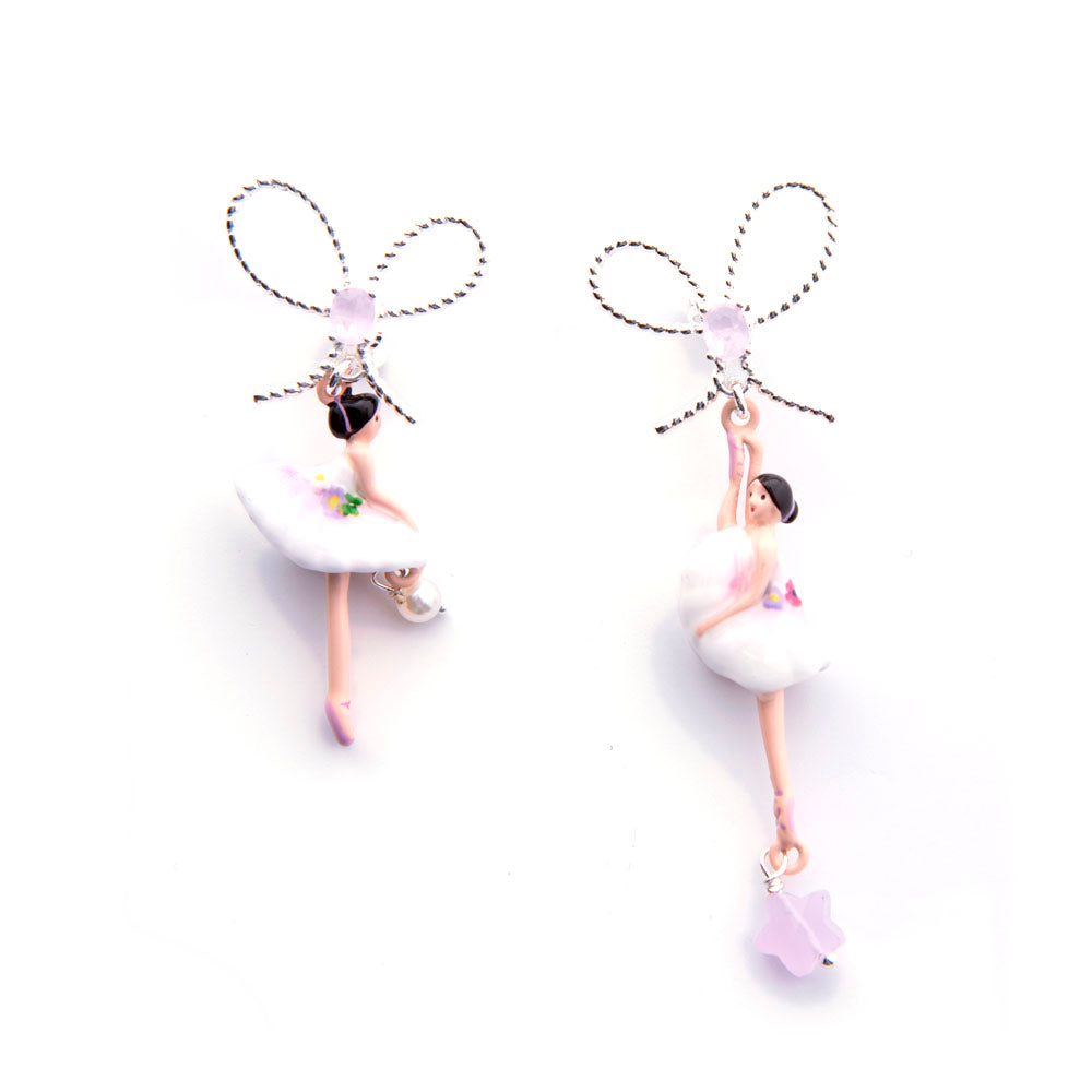 Les Nereides Pink And White Ballerina And A Bow Stud Earrings | Accessories | Earrings | Fashion Jewellery | Our Exclusives | Women | Women Earrings | Womens Les Nereides Pink And White Ballerina And A Bow Stud Earrings | Accessories | Earrings | Fashion Jewellery | Our Exclusives | Women | Women Earrings | Womens