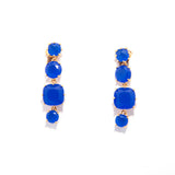 Les Nereides,Hanging Clip-On Earrings La Diamantine With 4 Pink Stones,One Size