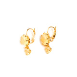 Les Nereides Round Double Citrine Stone Dormeuse Earrings