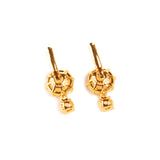 Les Nereides Round Double Citrine Stone Dormeuse Earrings