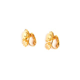 Les Nereides 2 Square Stones Citrine Clip Earrings