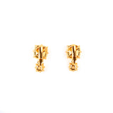Les Nereides 2 Square Stones Citrine Clip Earrings