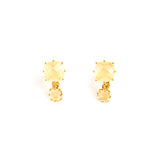 Les Nereides 2 Square Stones Citrine Clip Earrings
