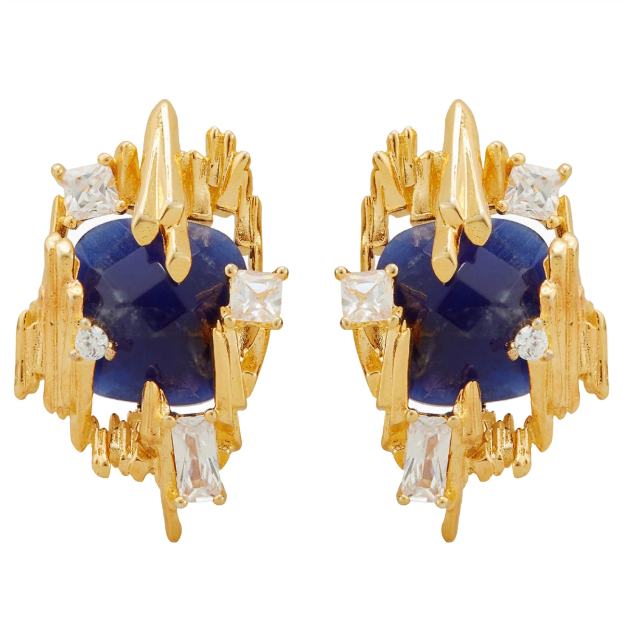 Les Nereides Sodalite And Gold Rock Earrings | Accessories | Earring | Earrings | Fashion Accessories & Jewrllery | Fashion Jewellery | Spring Festival | Women | Women Earrings | Womens Les Nereides Sodalite And Gold Rock Earrings | Accessories | Earring | Earrings | Fashion Accessories & Jewrllery | Fashion Jewellery | Spring Festival | Women | Women Earrings | Womens