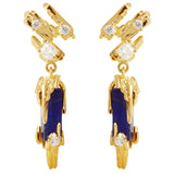 Les Nereides Gold Rock And Sodalite Post Earrings