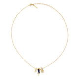 Les Nereides Sodalite And Gold Rock Pendant Necklace