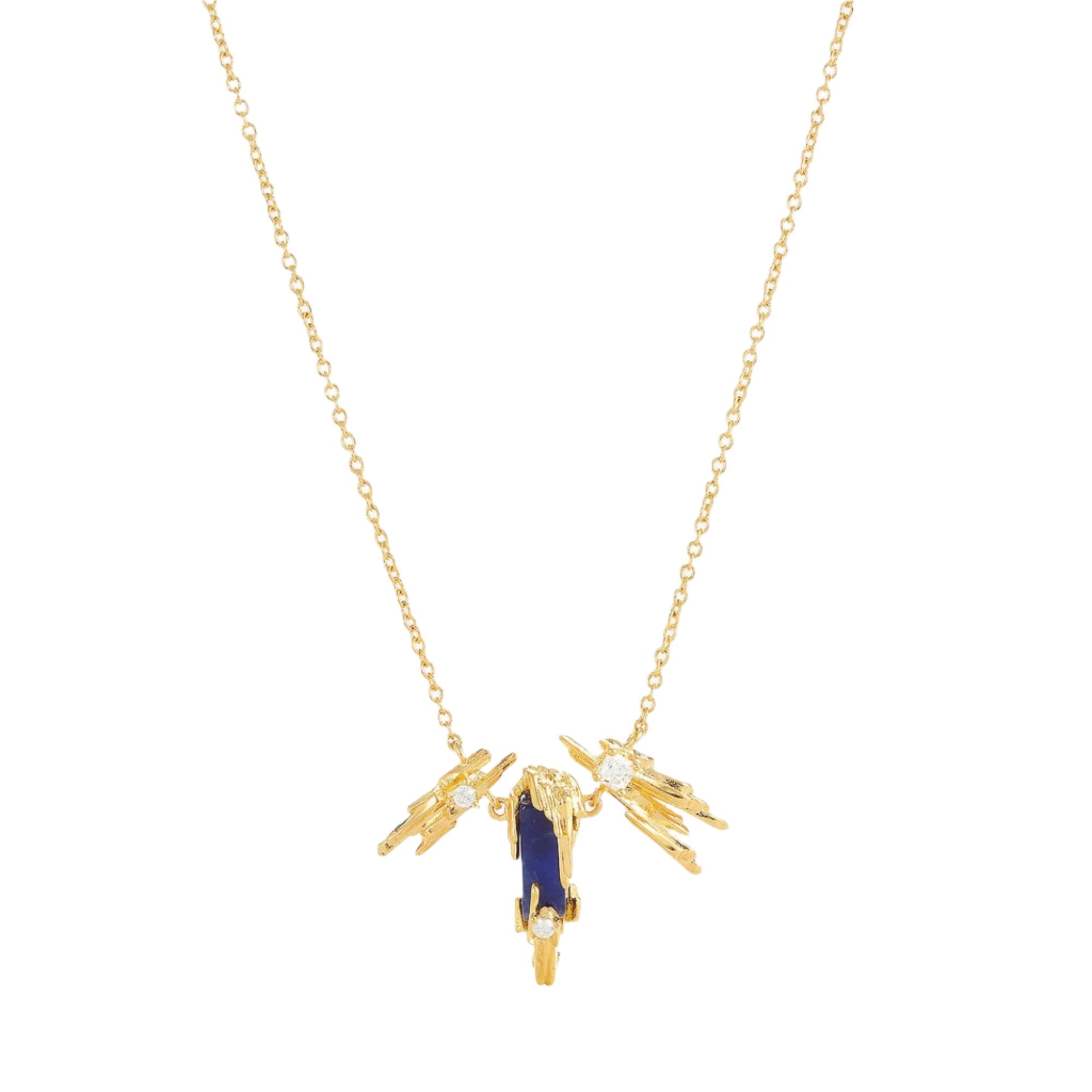 Les Nereides Sodalite And Gold Rock Pendant Necklace | Accessories | Fashion Jewellery | Necklace | Spring Festival | Women | Women Necklaces | Womens