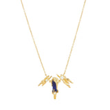 Les Nereides Sodalite And Gold Rock Pendant Necklace