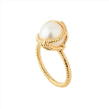 LES NEREIDES Cultured Pearl And Rope Solitaire Ring-Size 52