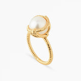 LES NEREIDES Cultured Pearl And Rope Solitaire Ring-Size 52