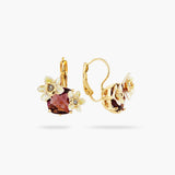 LES NEREIDES Faceted Glass And Vanilla Flower Sleeper Earrings
