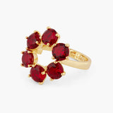 LES NEREIDES Diamantine Ring Red Garnet 6 stone-size 56