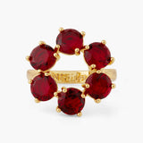 LES NEREIDES Diamantine Ring Red Garnet 6 stone-size 56