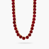 LES NEREIDES Garnet Red Diamantine Round Stone Long Necklace