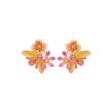LES NEREIDES Vine Butterfly And Flower Clip-On Earrings
