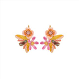 Les Nereides Vine Butterfly And Flower Sleeper Earrings