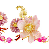 LES NEREIDES Aster And Lotus Flower Clip-On Earrings ,One Size