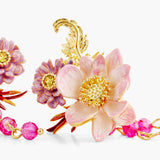 LES NEREIDES Aster And Lotus Flower Clip-On Earrings ,One Size