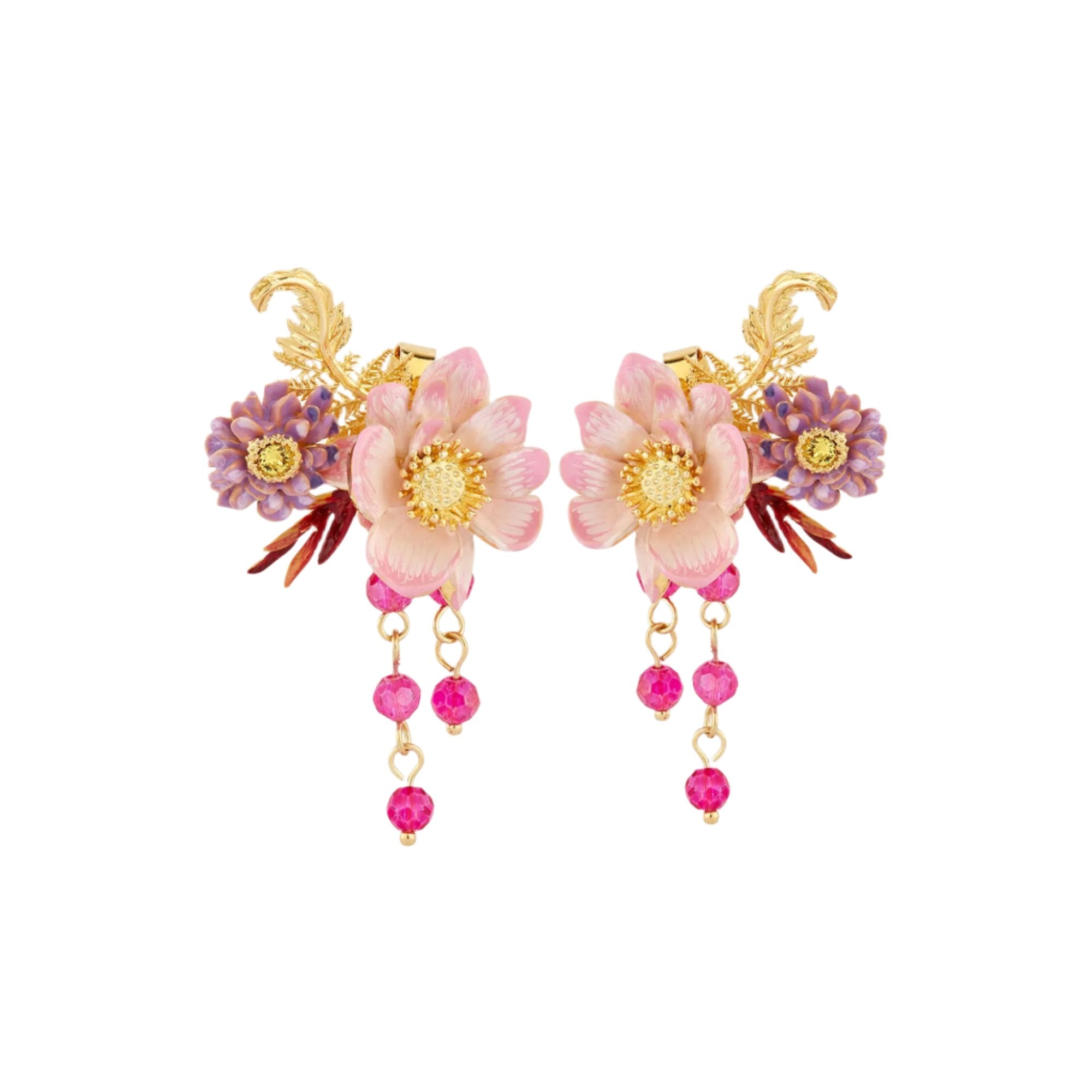 LES NEREIDES Aster And Lotus Flower Clip-On Earrings ,One Size | Accessories | Earrings | Fashion Jewellery | Women | Women Earrings | Womens LES NEREIDES Aster And Lotus Flower Clip-On Earrings ,One Size | Accessories | Earrings | Fashion Jewellery | Women | Women Earrings | Womens